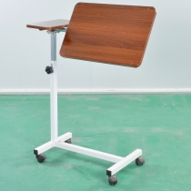 Titling height adjustable  Wood Top Over bed table by manual