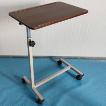 Titling height adjustable  Wood Top Over bed table by manual