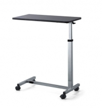 Chrome Wood Top Height adjustable Over bed table by gas spring