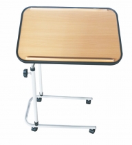 Wood Top Over Bed Table With double lift pole